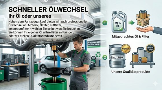 Schneller Ölwechsel – Ihr Öl oder unseres | Denis Automobile NRW